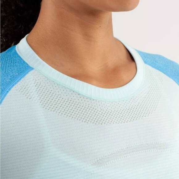 Lululemon Run Swiftly Tech Long Sleeve Aquamarine Beach Blanket Blue Size 4 - Picture 4 of 15